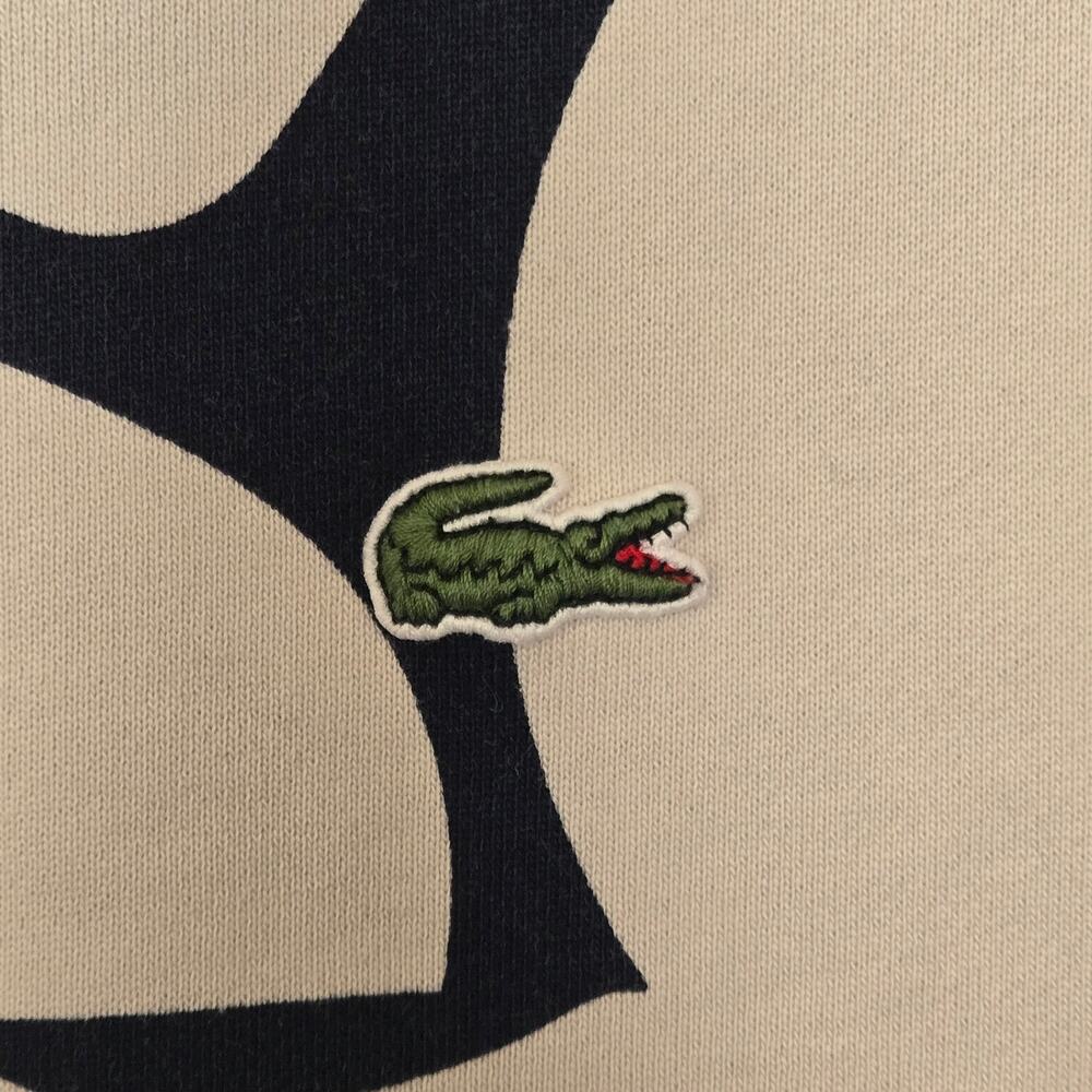Men's Lacoste Pullover Crewneck All Over Print Classic Fit Navy Sweatshirt Small - Picture 4 of 4
